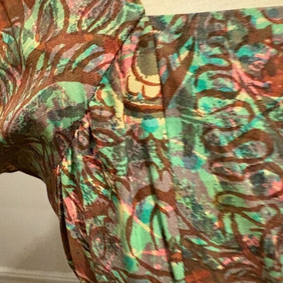 Vintage 50s printed cotton short sleeve fit and flare dress - Picture 5 of 7